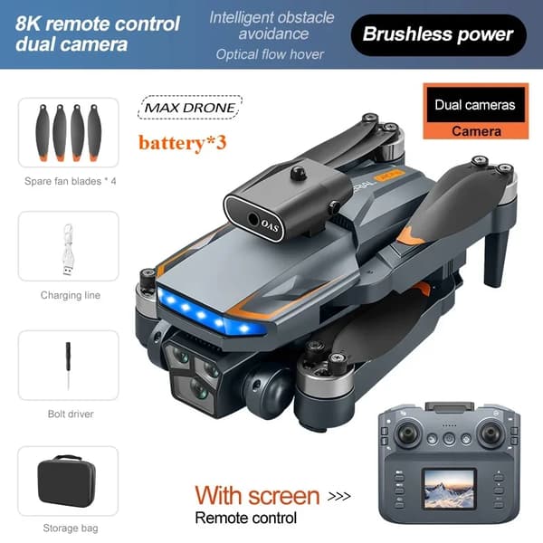 RC Drone, 8K Dual Kamera, Intelligent Forhindring af Objekter,BK OAS 3B