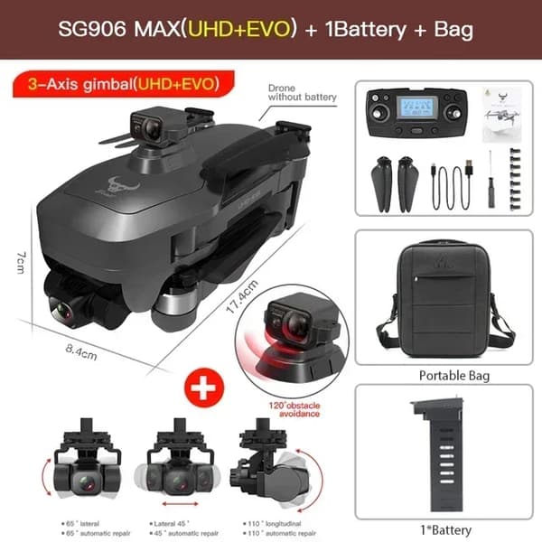 ZLL SG906 MAX -droni, 4K-videoresoluutio, 50x optinen zoom,SG906 MAX 1B