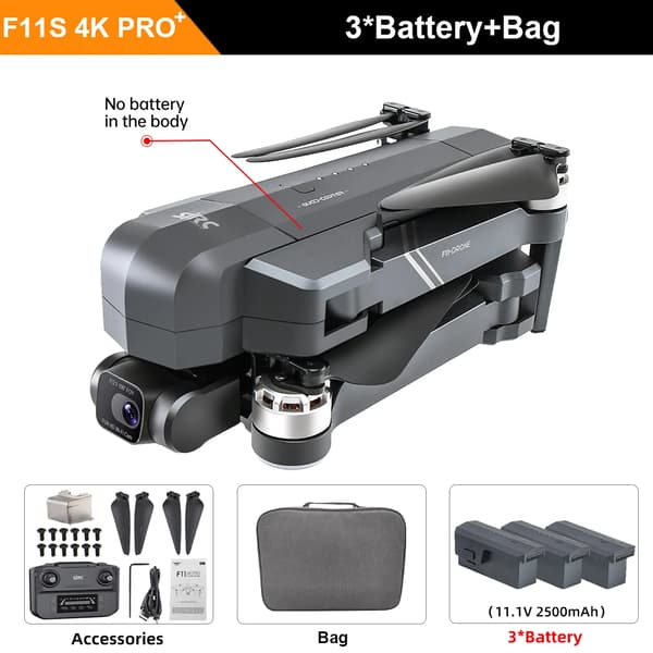 GPS-droni, 4K HD -kamera, 29 minuutin lentoaika,F11S 4K Plus 3B CB