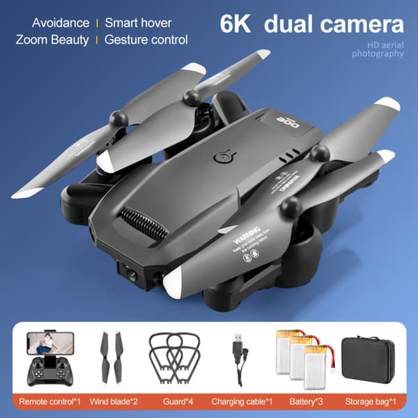 Kaukosäätöinen drone, 6K-kamera, helppo käyttää,6K kamera 3 akkua