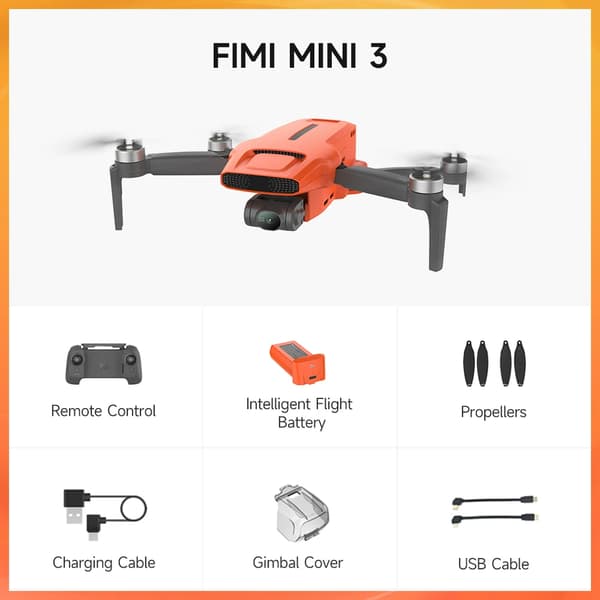 Dron, 3-akset gimbal, GPS, fjernafstand,MINI 3 Standard