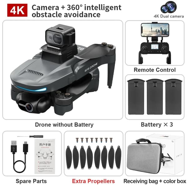 L200 PRO MAX -drone, 4K kaksoiskamera, 25 minuutin lentoaika,BK 4K OAS 3B