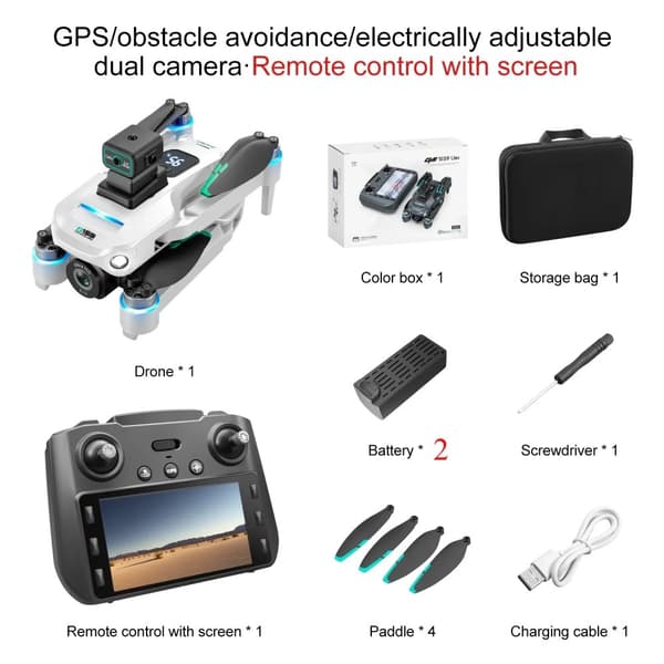 GPS-kameradrooni, 4K HD -videotallennus, 40 minuutin lentoaika,WH OAS GPS 2B