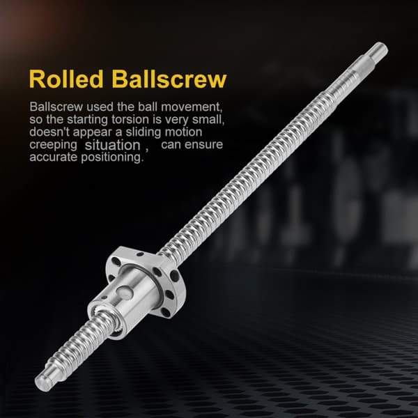 Anti Backlash Ballscrew, 300 mm længde, rullet design, egnet til CNC-applikationer