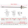 Miniatyrbillede 2 af 4: Anti Backlash Ballscrew, 300 mm længde, rullet design, egnet til CNC-applikationer