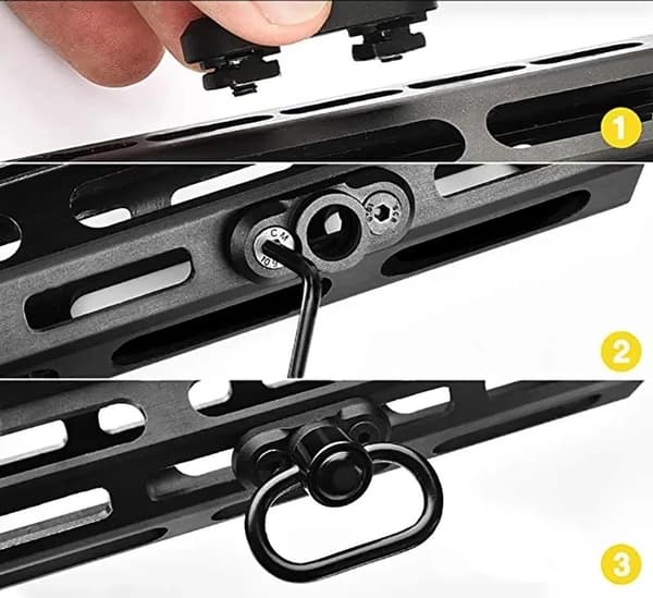 OPHÆNGNINGSENHED til M-LOK QD SKINNE DREJEADAPTER AR15 + NØGLE