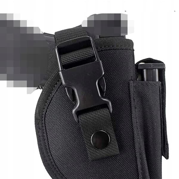 UNIVERSAL ASG PISTOLHOLSTER MED MAGASINLADERE IWB OWB SORT