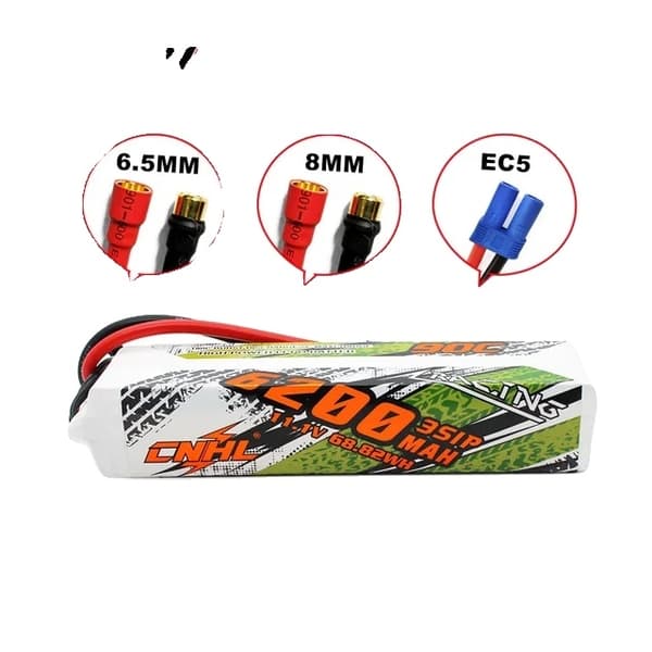 Lipo Batteri, 6200mAh Kapacitet, 90C Afladningshastighed, 3S 90C 6200mAh EC5