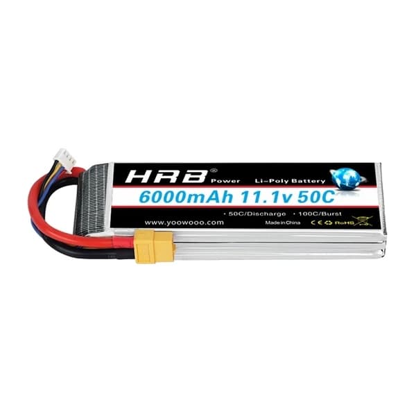 RC Lipo Batteri, Forskellige Spændingsmuligheder, Høj Kapacitetsområde, 3S 6000mah 50C T