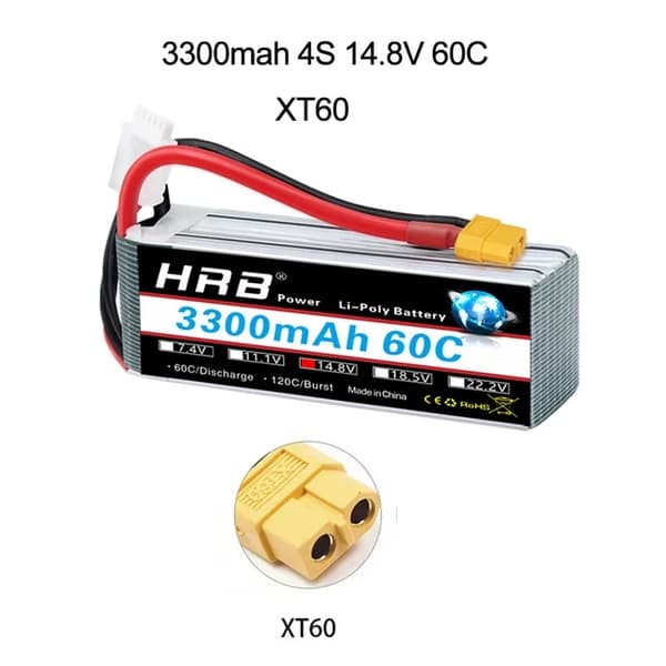 RC Lipo -akku, erilaisia jännitevaihtoehtoja, suuri kapasiteettialue, 3S 6000mah 50C T