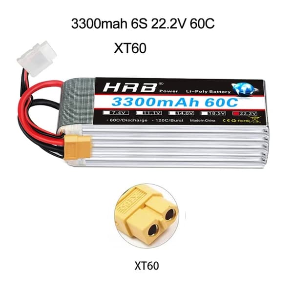 RC Lipo Batteri, Forskellige Spændingsmuligheder, Høj Kapacitetsområde, 3S 6000mah 50C T