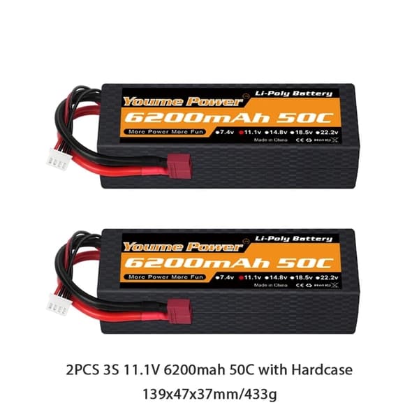 Lipo Batteri, Høj Kapacitet, Flere Størrelser, 6S 3300mah 50C T