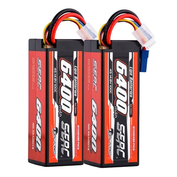 Lipo Batteri, 6400mAh Kapacitet, EC5 Stik, 6400-2S100C-T-2stk 6400-4S100C-EC5-2pcs