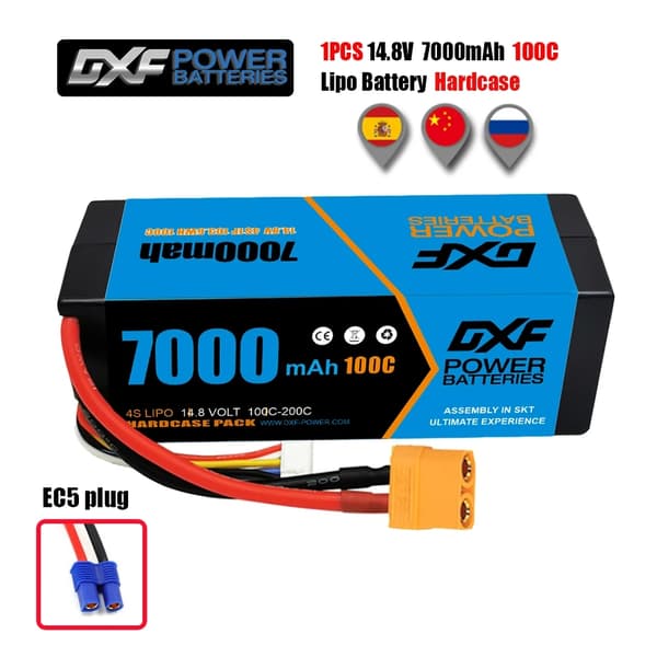 Lipo-batteri, 148V 8400mAh kapacitet, kompatibelt med olika RC-bilar., 1PCS4S7000100CXT90
