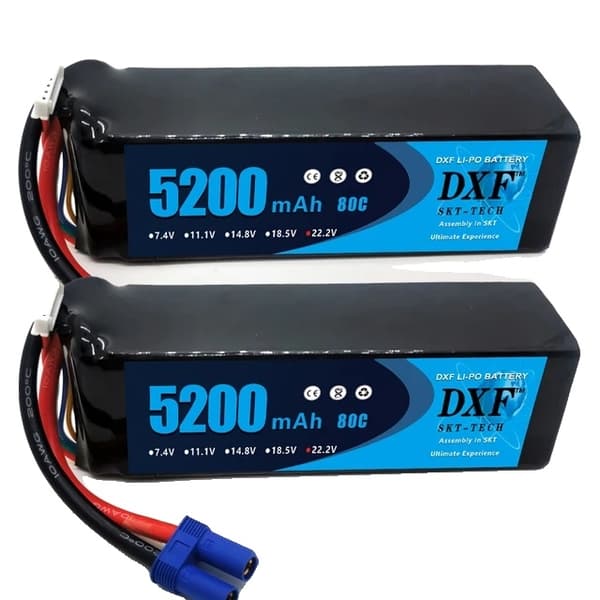 Lipo-akku, 9400mAh kapasiteetti, korkea jännitetuki, 2PCS6S7000100CXT90 2PCS6S520080CEC5