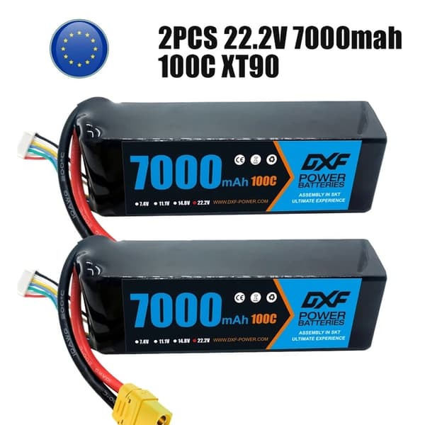 Lipo Batteri, 9400mAh Kapacitet, Høj Spændingsunderstøttelse, 2PCS6S7000100CXT90