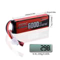 Miniatyrbild 2 av 2: Lipo-batteri, 74V 6000mAh, 70C mjukpackning, 6000-2S1P-70C-Tplug, 7,4V
