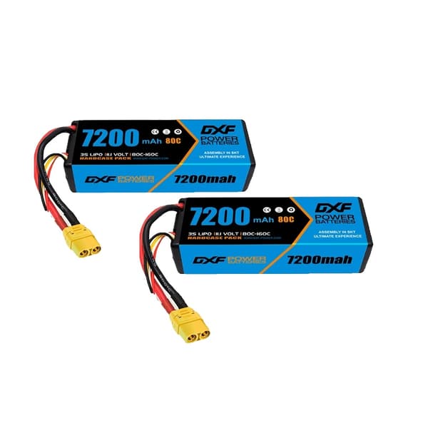 2 kpl DXF LiPo-akku, suuri kapasiteetti 5200mAh - 9200mAh, purkausnopeudet jopa 130C,2PCS3S520080CEC5 2PCS3S7200 80C EC5