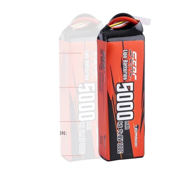 5000mAh 4S Lipo-akku, 14.8V jännite, purkausnopeudet 70C/100C/130C,5000-4S-100C-EC5