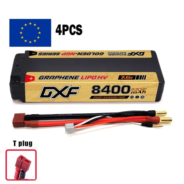 LiPo-batteri, 8400mAh kapacitet, 7.6V spænding,4PCS2S8400140CT5MM