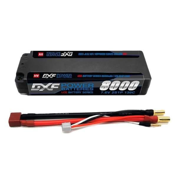 DXF Lipo-akku, 8000mAh kapasiteetti, 7.6V jännite,2PCS2S8000130CT5MM
