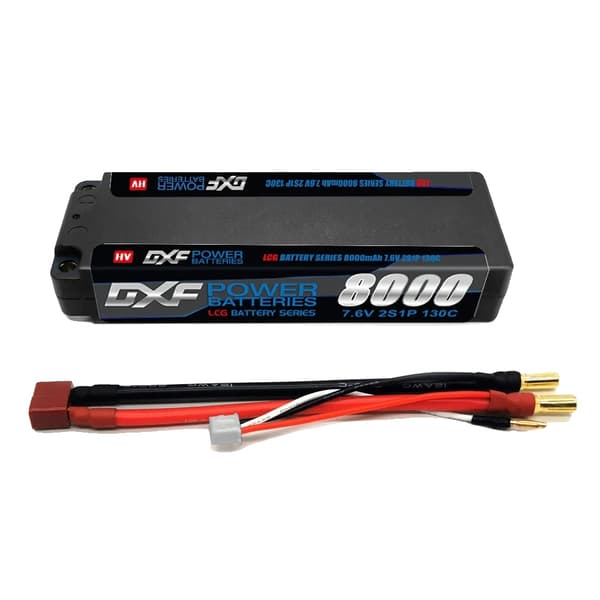 DXF Lipo-akku, 8000mAh kapasiteetti, 7.6V jännite,4PCS2S8000130CT5MM