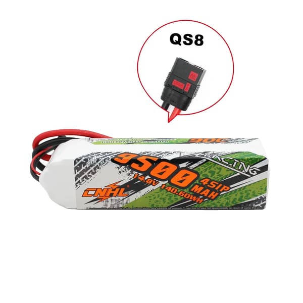 RC Lipo Batteri, Høj Kapacitet, Flere Tilslutningsmuligheder,4S 9500mah 90C QS8