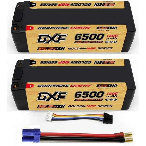 DXF Lipo-batteri, 6500mAh kapacitet, 15,2V spænding,2PCS6500150C5mmEC5