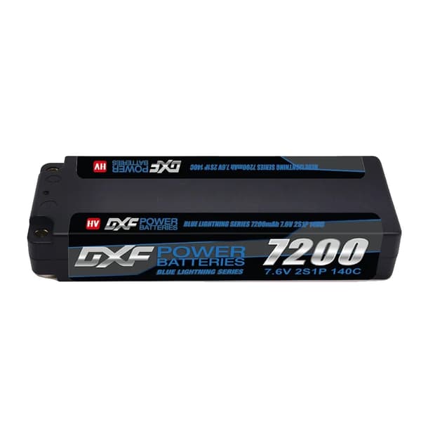 DXF Lipo-akku, 7200mAh kapasiteetti, 140C purkausnopeus,1KPL2S7200140CT5MM