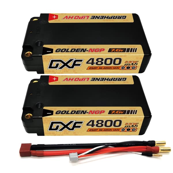 DXF Lipo-batteri, høj kapacitet 6300mAh og 7000mAh, Shorty HV-design,2PCS4800140CGDEANS