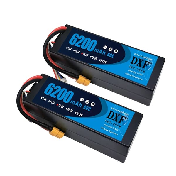 Lipo batteri, 148V 8400mAh kapacitet, 120C afladningshastighed,2PCS 6200 XT90