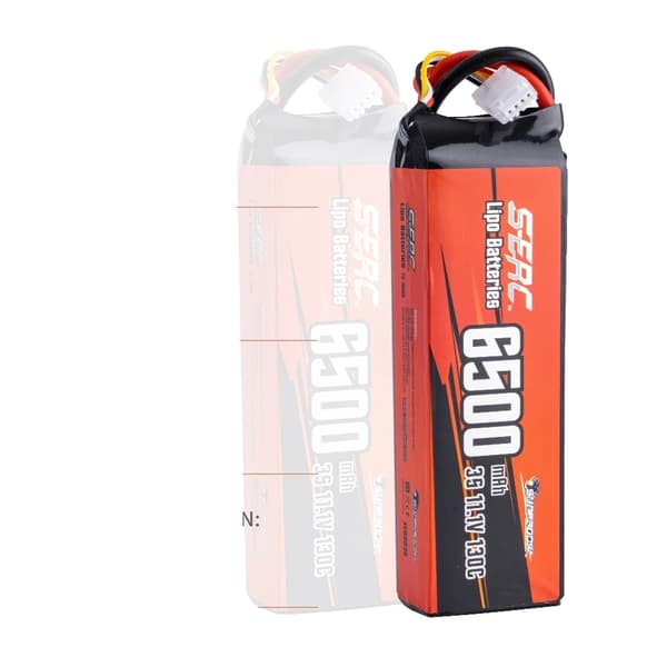 Lipo-akku 6500mAh, 11.1V, 130C purkausnopeus,6500-3S-11.1V-T, 11.1V