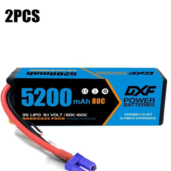 3S Lipo-akku, 5200mAh kapasiteetti, 80C purkausnopeus,2PCS3S520080CEC5