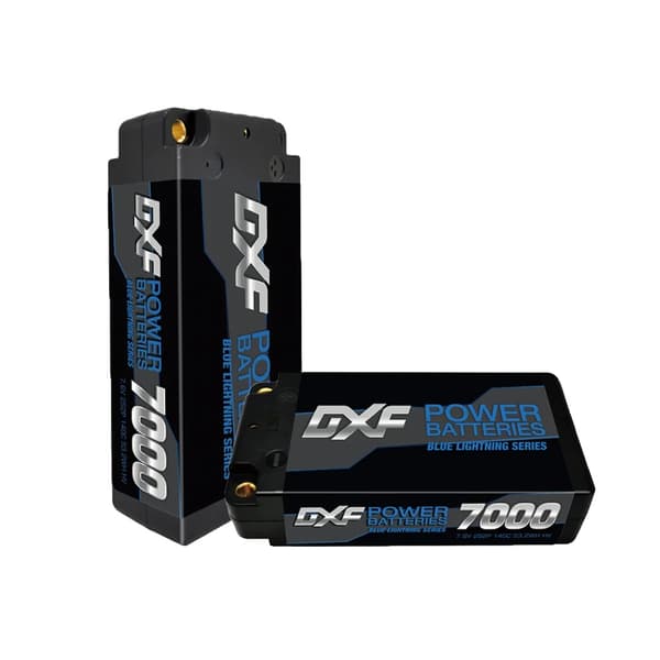 DXF 2S Shorty LiPo-batteri, 7000mAh kapacitet, 140C afladningshastighed,2PCS2S7000140CT5MM