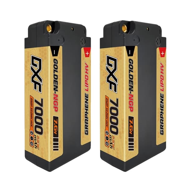 DXF Lipo-batteri, høj kapacitet 6300mAh og 7000mAh, Shorty HV-design,2PCS7000140CGDEANS