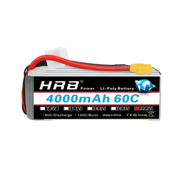 HRB Lipo-akku, 22.2V 4000mAh, 60C purkausnopeus,6S 4000mAh XT90 1kpl