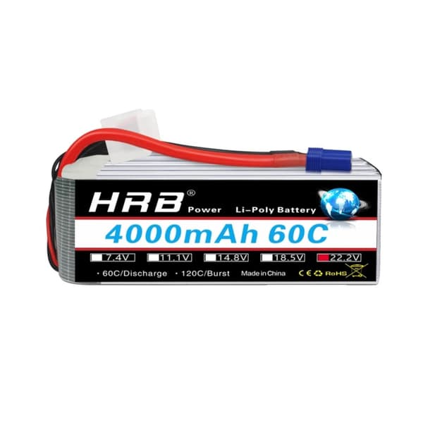 HRB Lipo-akku, 22.2V 4000mAh, 60C purkausnopeus,6S 4000mAh EC5 1kpl