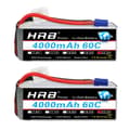 Miniatyrbillede 2 af 2: HRB Lipo-batteri, 22.2V 4000mAh, 60C afladningshastighed,6S 4000mah EC5 2PC