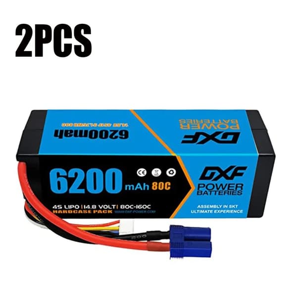 RC Lipo-batteri, 14,8V 6200mAh, 80C afladningshastighed,2PCS4S620080CEC5