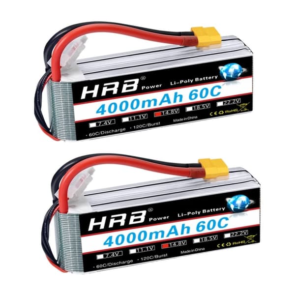 LiPo-batteri, 14,8V 4000mAh, 60C urladdningshastighet,4S 4000mah XT60 2PC