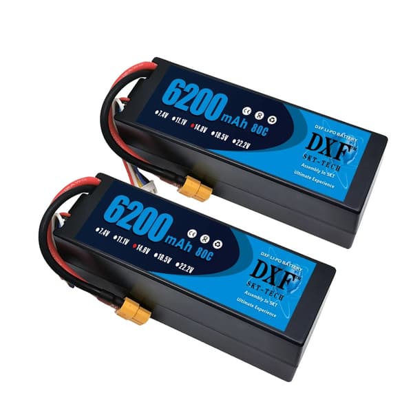 Lipo batteri, 148V 8400mAh kapacitet, 120C afladningshastighed,2PCS 6200 EC5