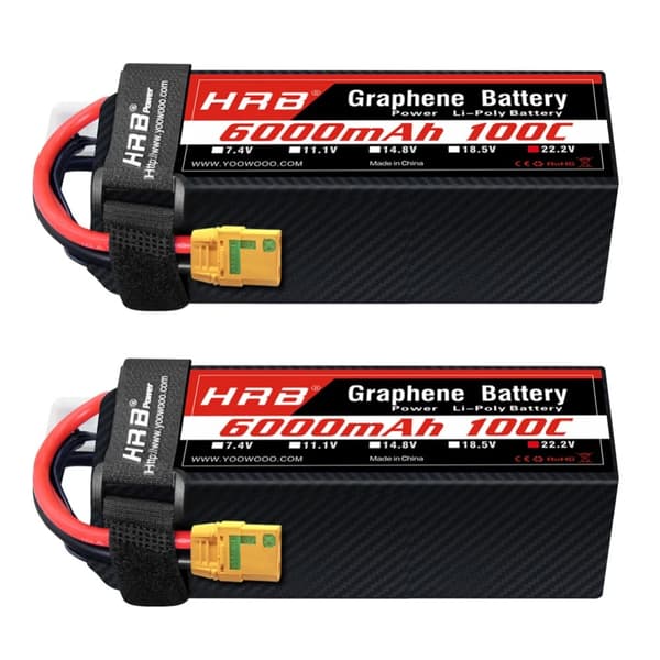 Grafeenipatteri, 6000mAh kapasiteetti, 100C purkausnopeus,6S 6000mah XT90S 2PC