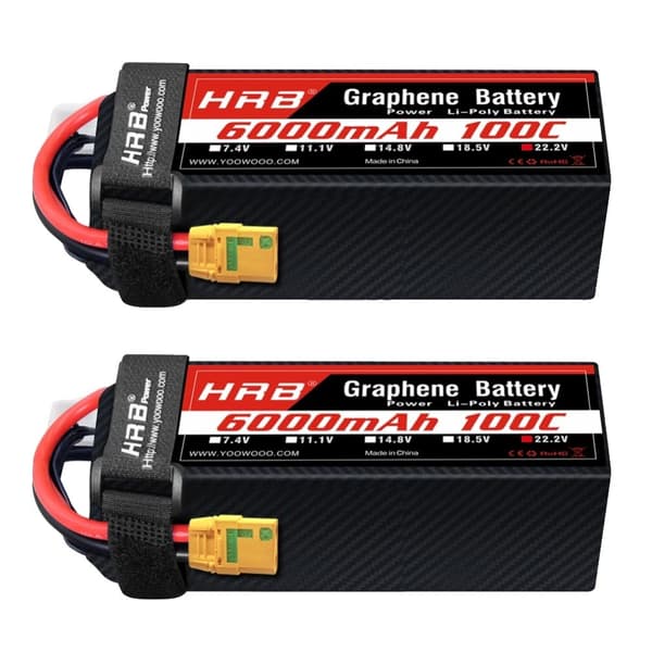 Grafeenipatteri, 6000mAh kapasiteetti, 100C purkausnopeus,6S 6000mah XT90S 2PC
