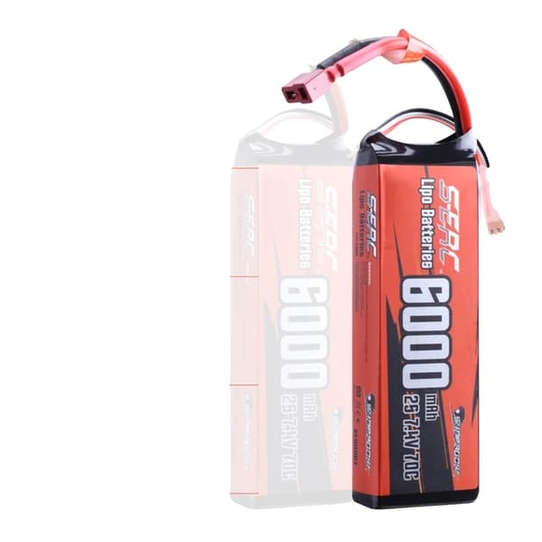 Lipo Batteri, 6000mAh Kapacitet, Deans T Plug Kompatibilitet, 6000mAh-2S-70C-T