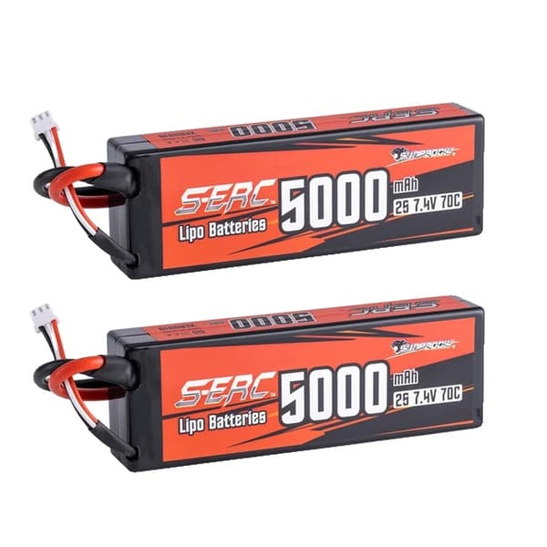 Lipo Batteri, 5000mAh Kapacitet, Deans T Plug Kompatibilitet, 5000-2S-70C-T-2stk