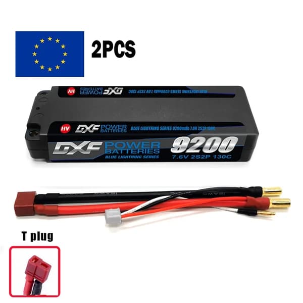 Lipo-akku, suuri kapasiteetti 9200mAh, T-liitin, 2PCS2S9200130CT5MM