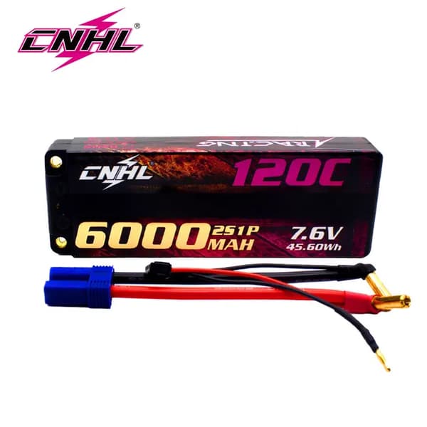 Lipo batteri, 6000mAh kapacitet, 120C afladningshastighed, 2S 6000mah 120C EC5