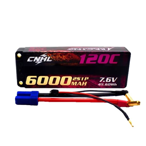Lipo batteri, 6000mAh kapacitet, 120C afladningshastighed, 2S 6000mah 120C EC5