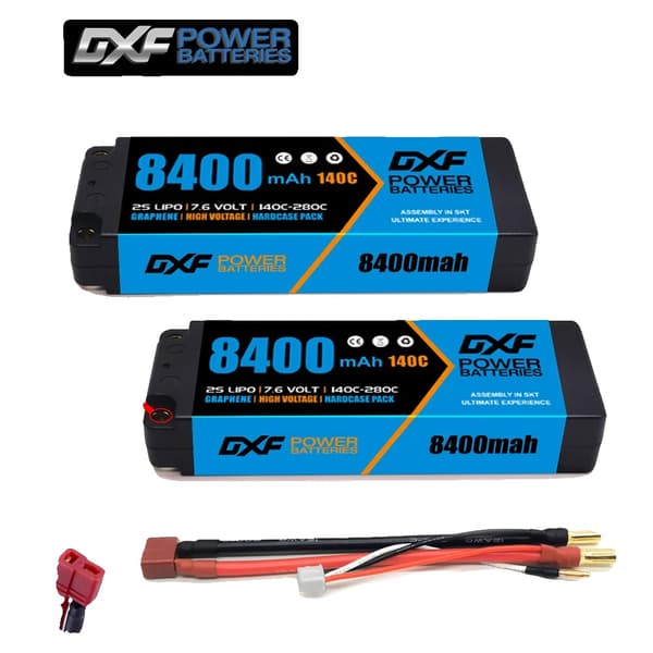 Lipo Batteri, Høj Kapacitet, Høj C-Rating, 2PCS2S8400140CT5MM