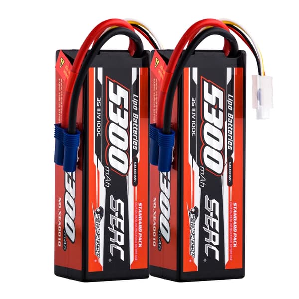 LiPo-akku, 5300mAh kapasiteetti, 100C purkausnopeus,5300-3S100C-EC5-2kpl